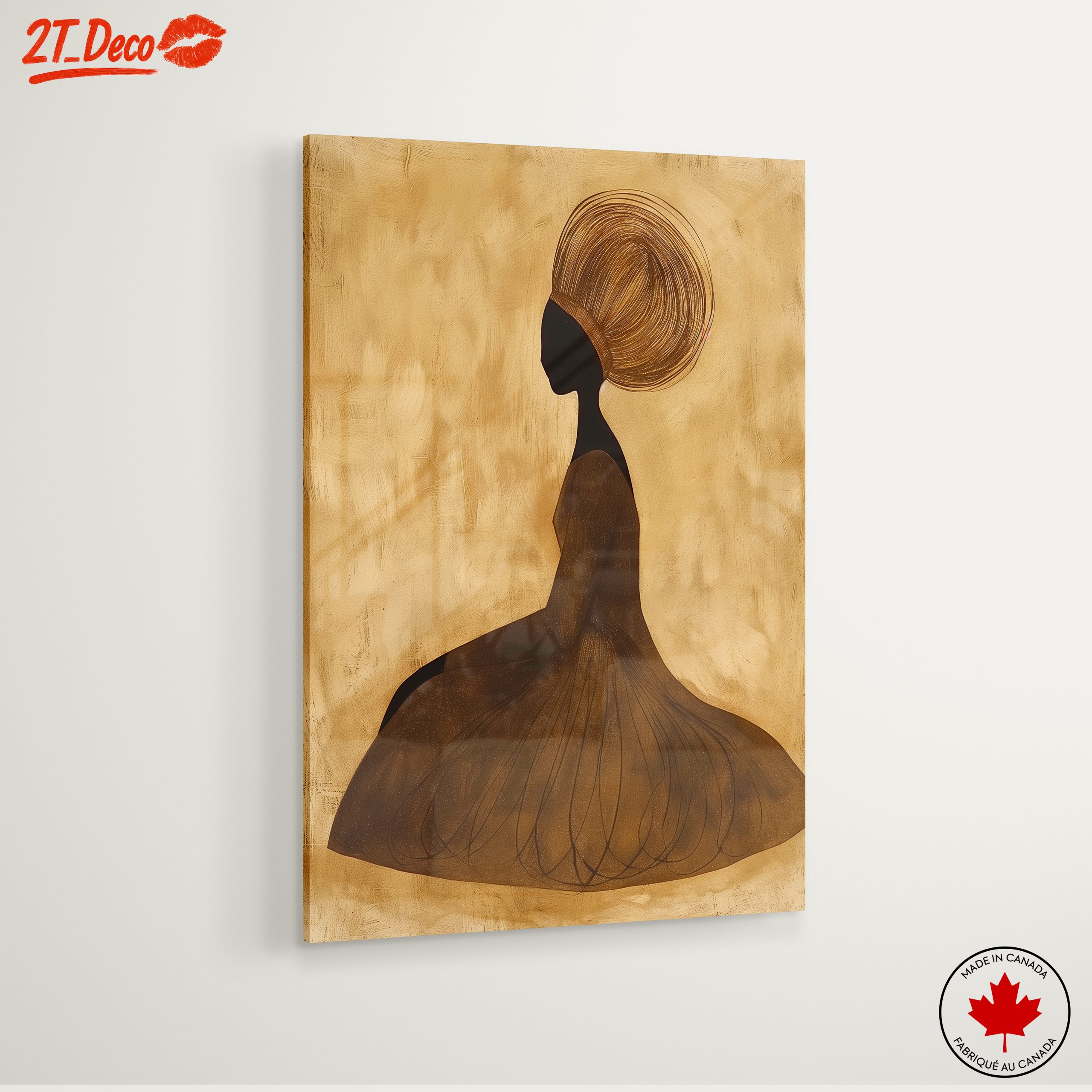 Elegant Silhouette on Gold Background - Image 6