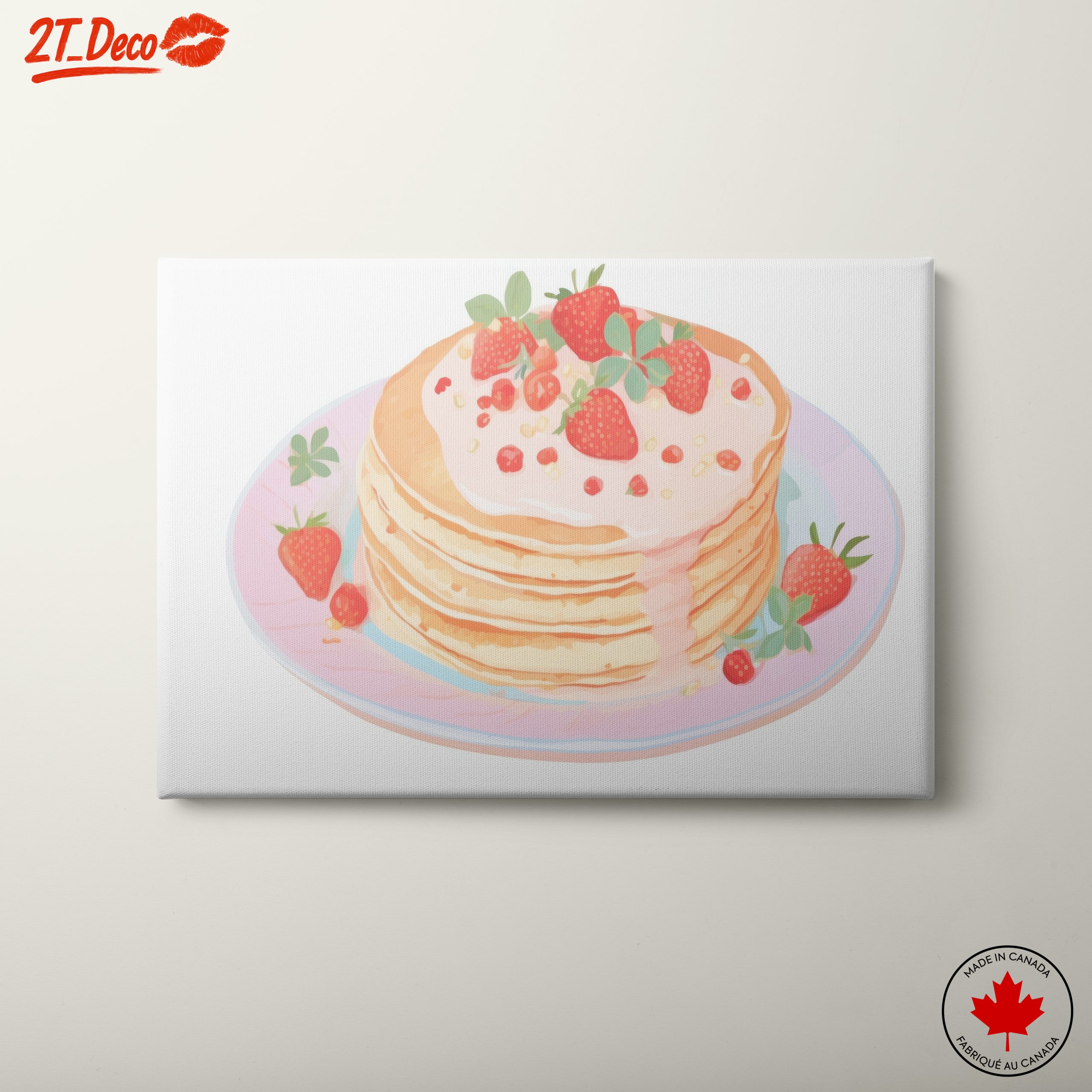 Abstract Pancakes with Strawberries Art