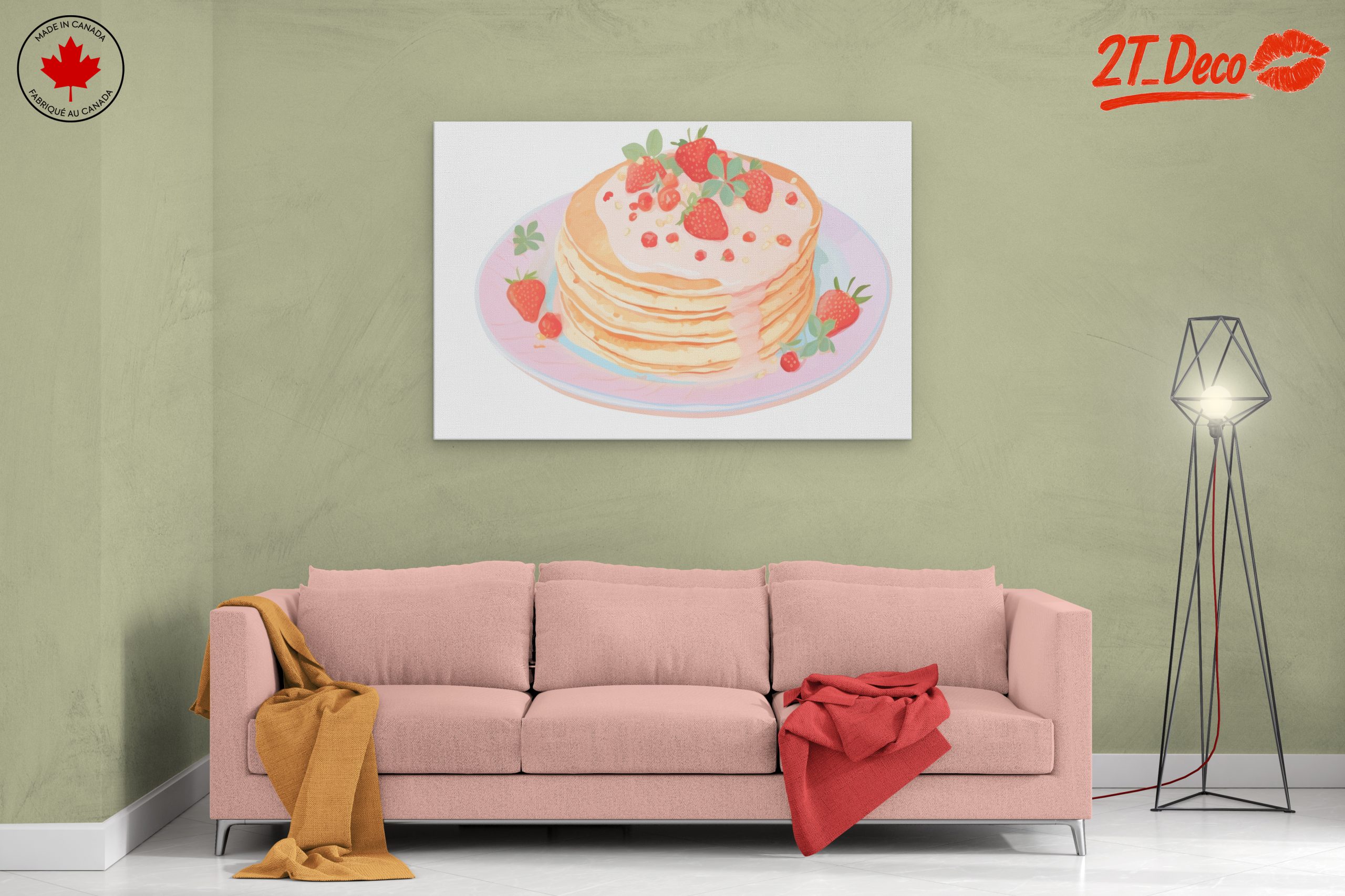 Abstract Pancakes with Strawberries Art - Image 2