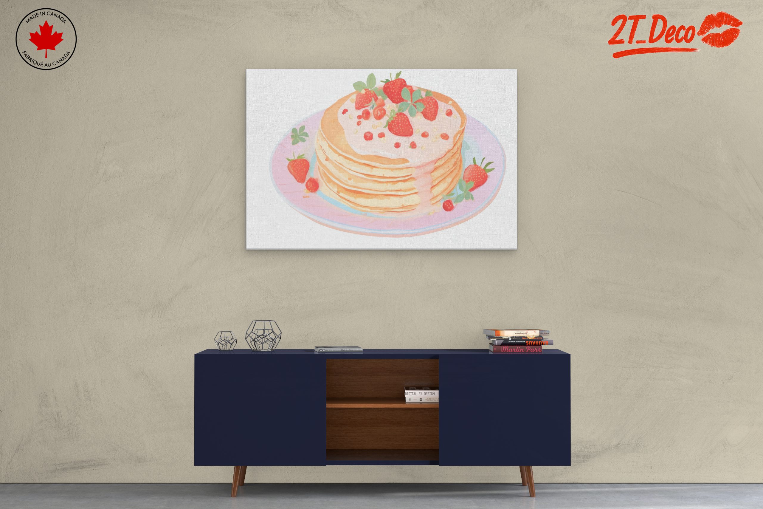 Abstract Pancakes with Strawberries Art - Image 3