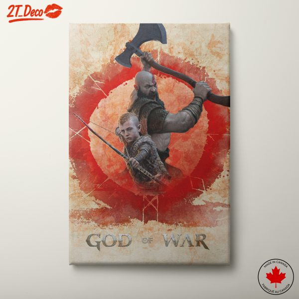 Epic God of War Artwork Featuring Kratos and Atreus 2