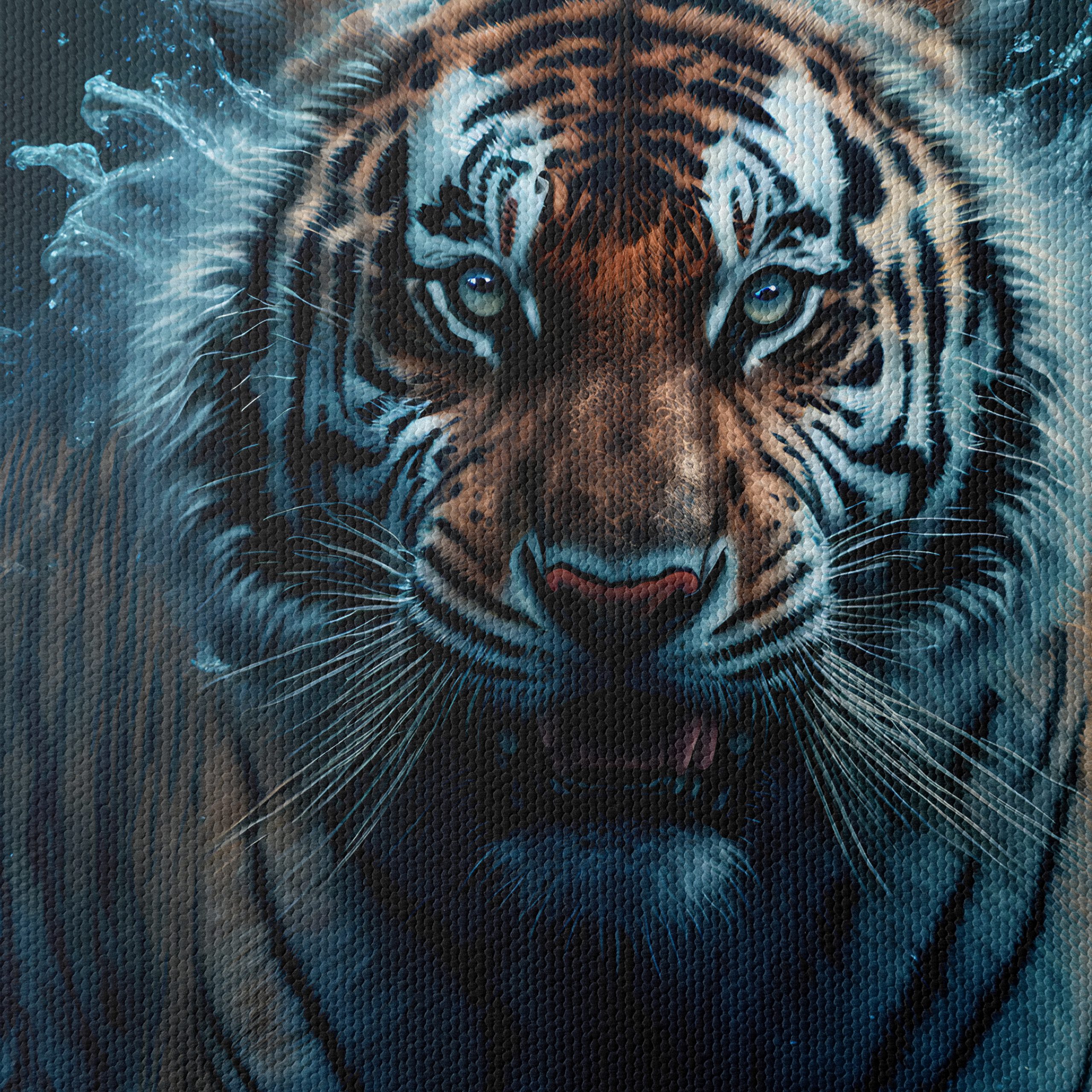 Realistic Tiger Wall Art in Water - Image 4