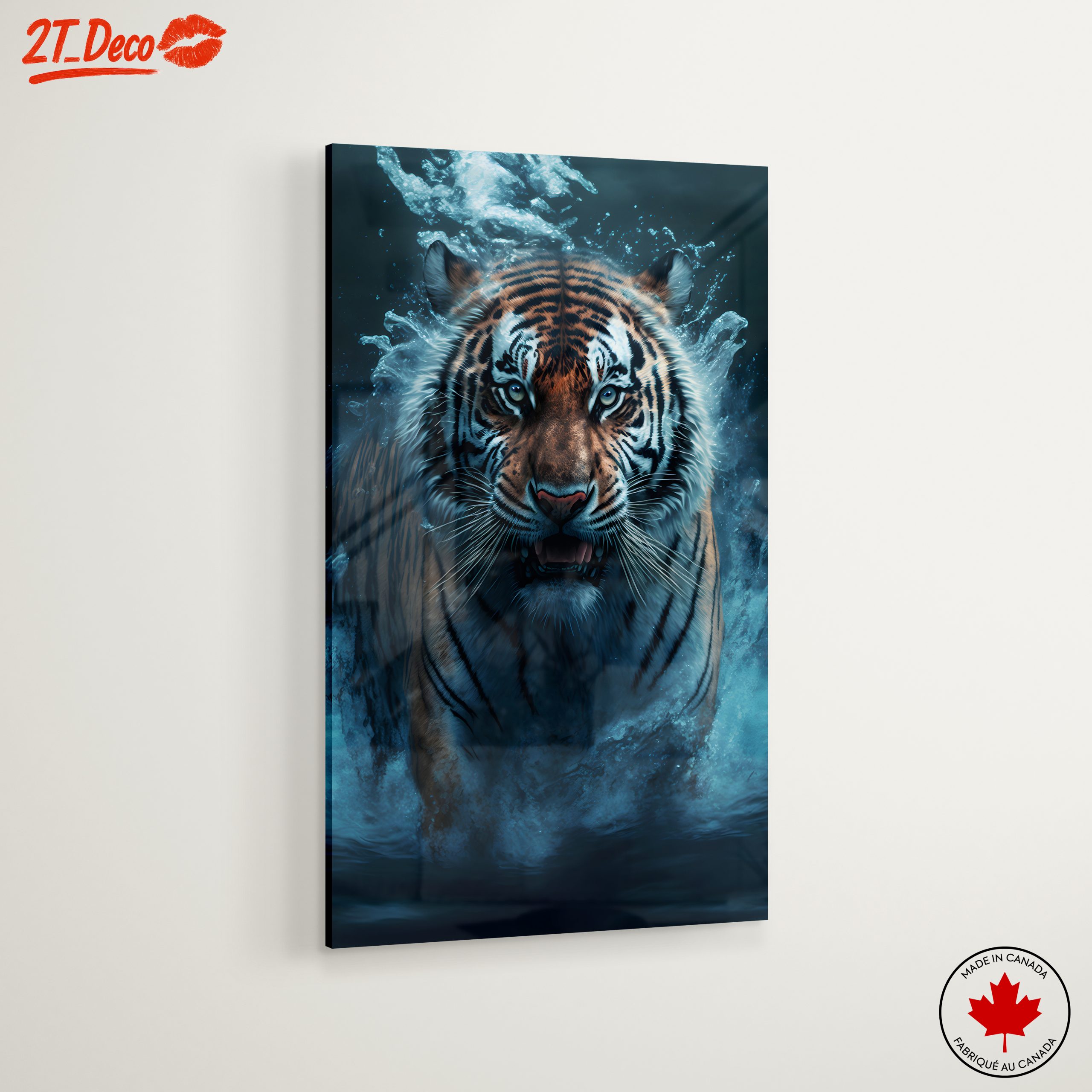 Realistic Tiger Wall Art in Water - Image 6