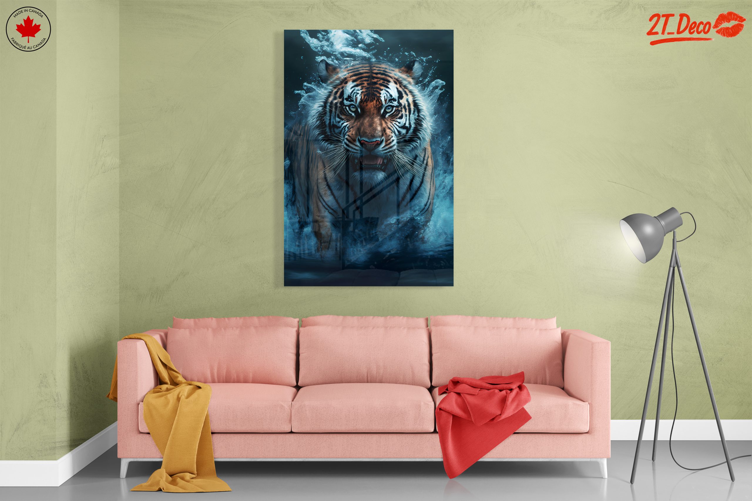 Realistic Tiger Wall Art in Water - Image 7