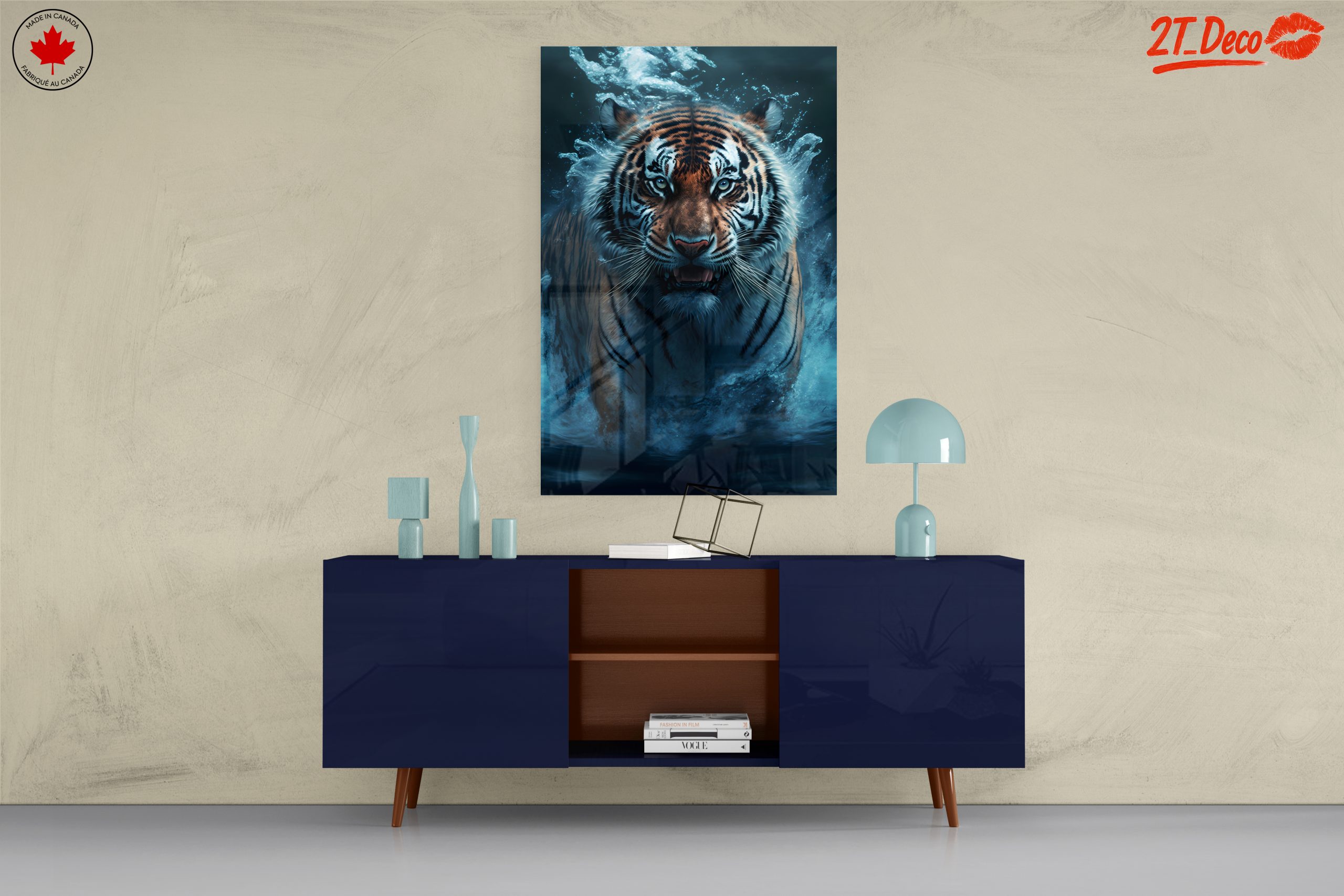 Realistic Tiger Wall Art in Water - Image 8