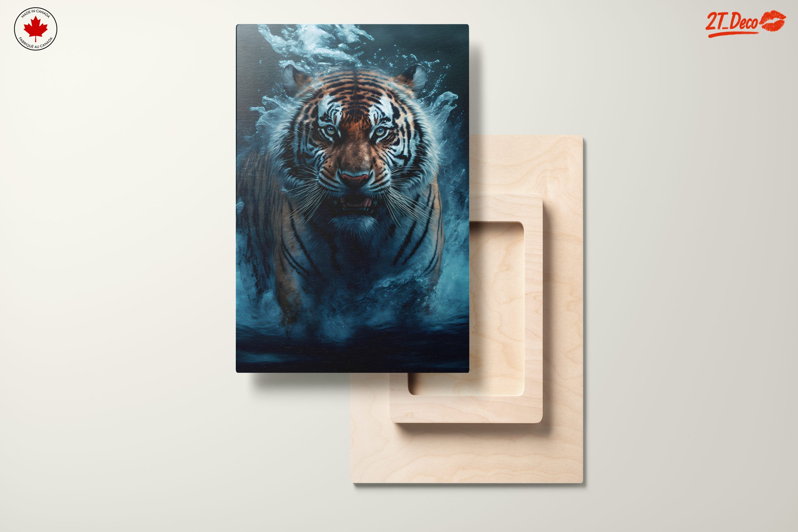 Realistic Tiger Wall Art in Water - Image 11