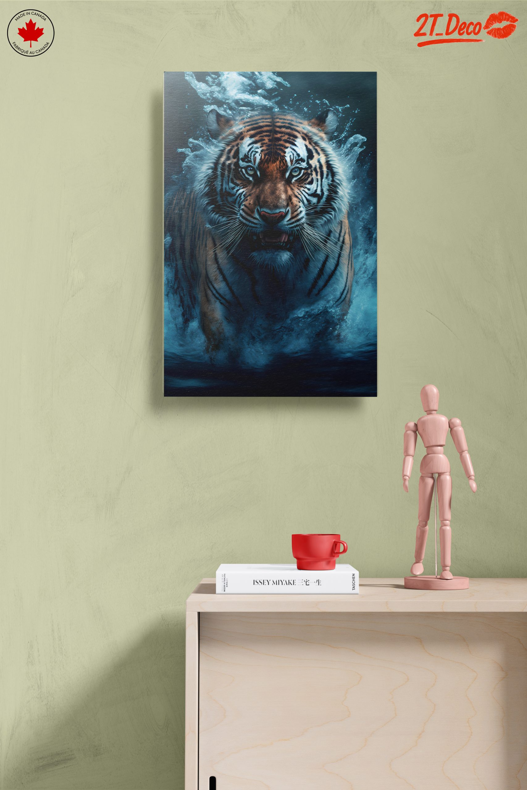 Realistic Tiger Wall Art in Water - Image 14