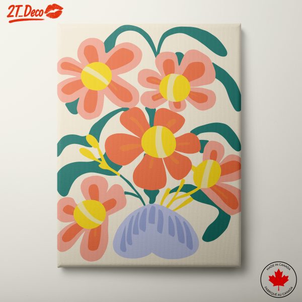 Stylized Floral Artwork in Vibrant Colors