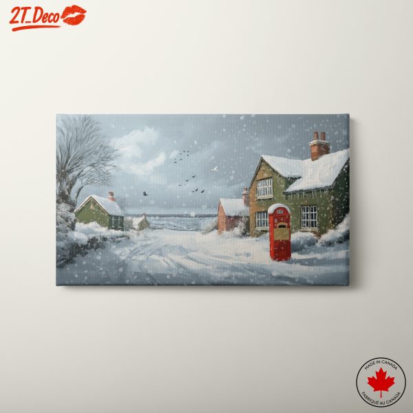 Charming Winter Landscape with Snowy Homes