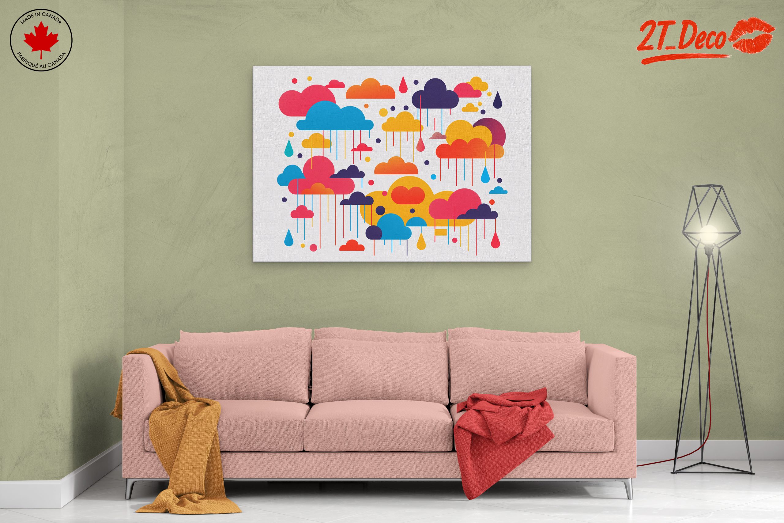 Vibrant Abstract Cloud Artwork for Colorful Spaces - Image 2