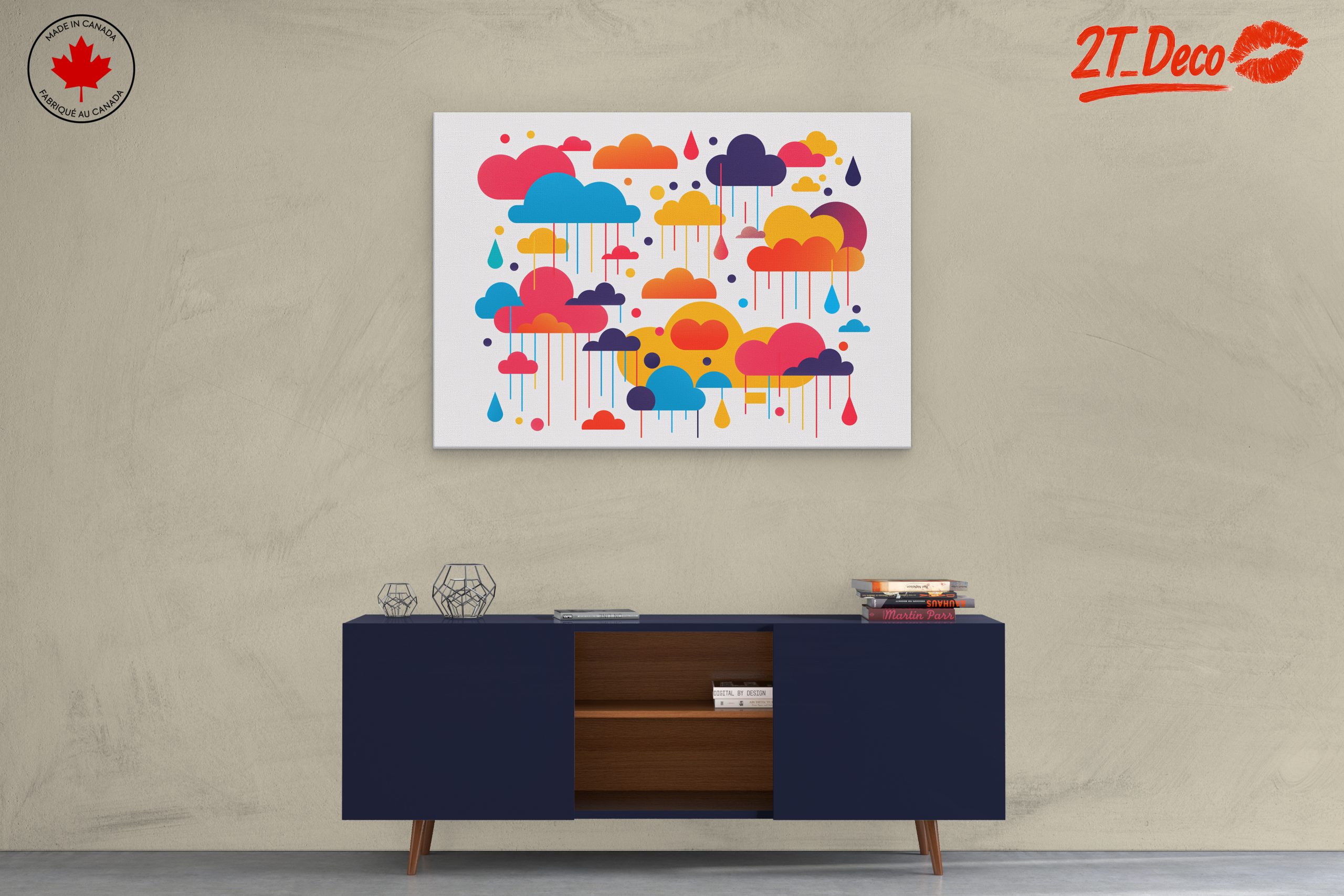 Vibrant Abstract Cloud Artwork for Colorful Spaces - Image 3