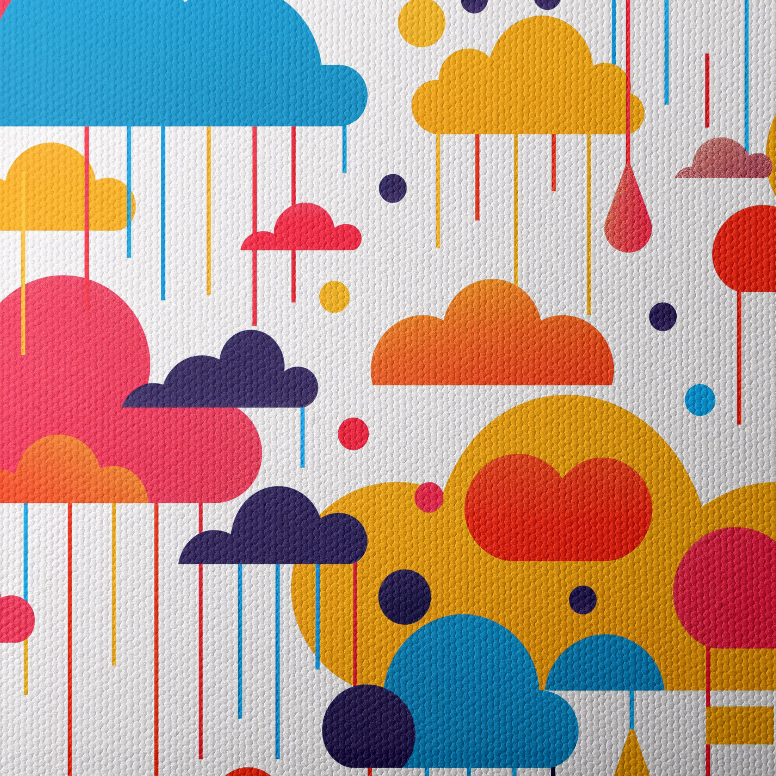 Vibrant Abstract Cloud Artwork for Colorful Spaces - Image 4