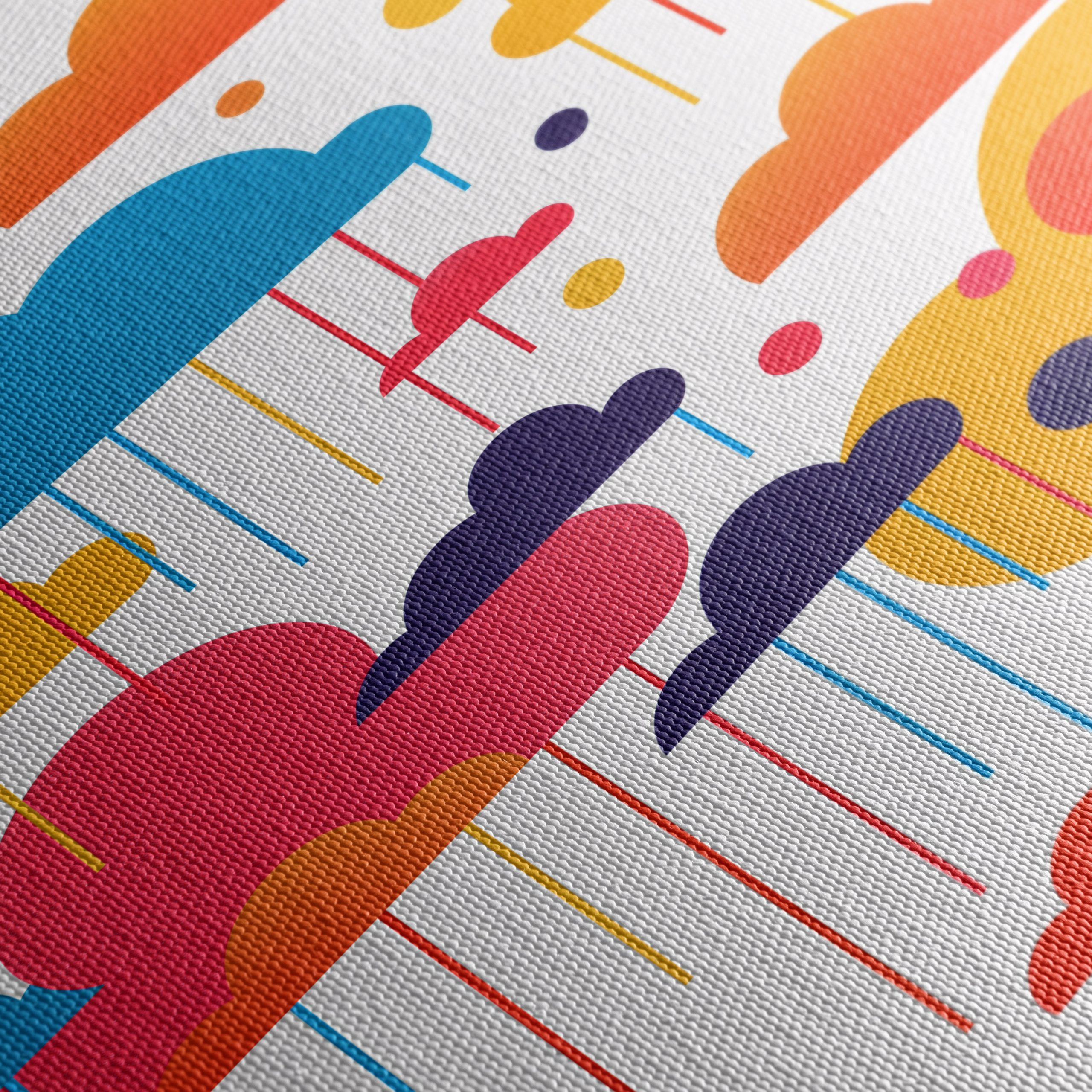 Vibrant Abstract Cloud Artwork for Colorful Spaces - Image 5