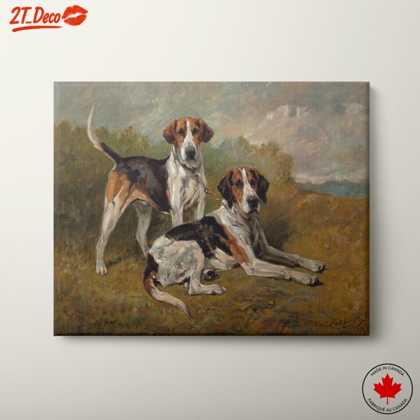 Realistic Dogs on a Meadow