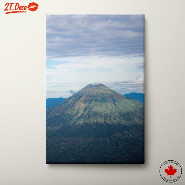 Majestic Volcano Landscape Under Clouds
