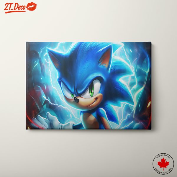 Dynamic Sonic Character in Anime Style