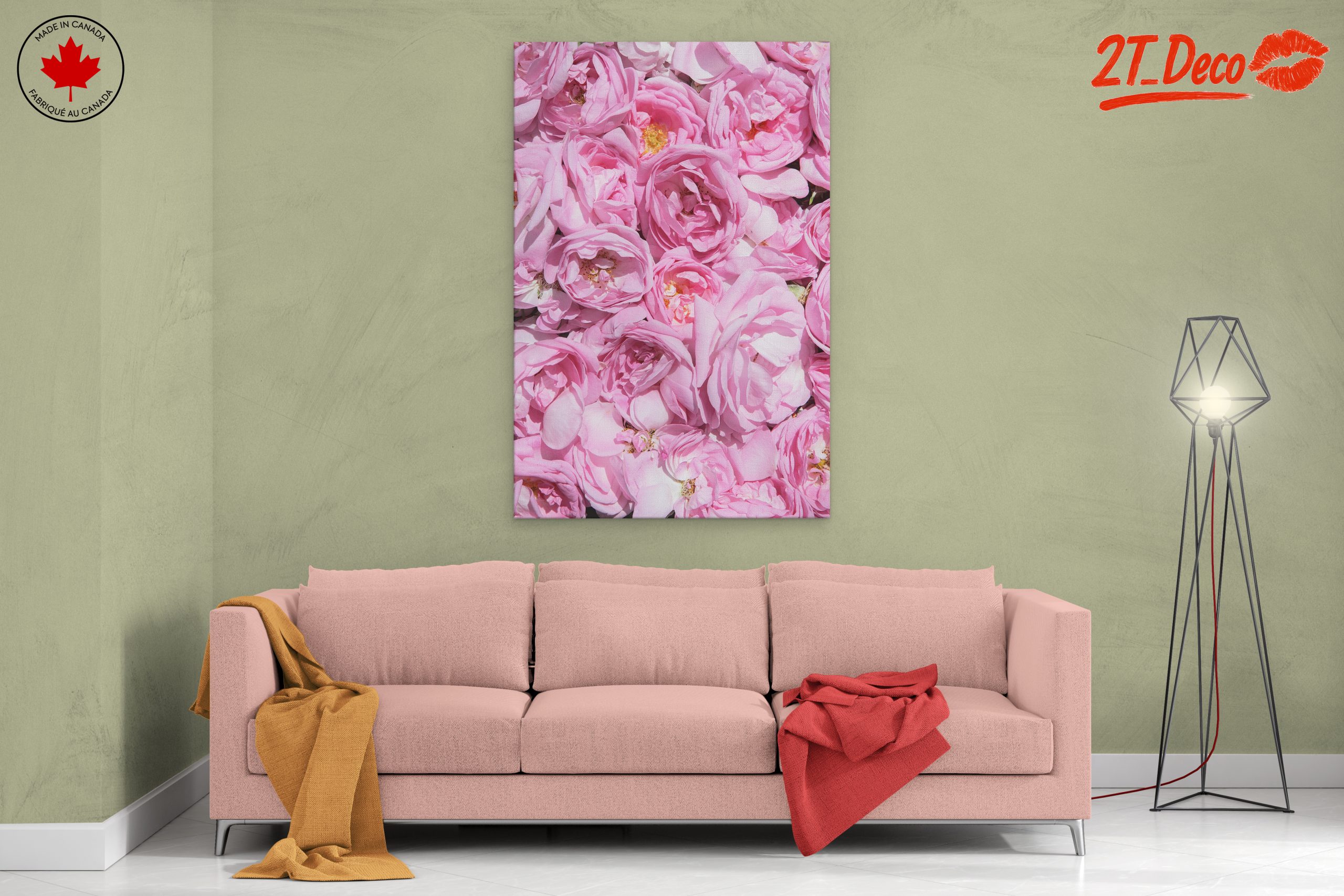 Pink Rose Floral Art - Image 2