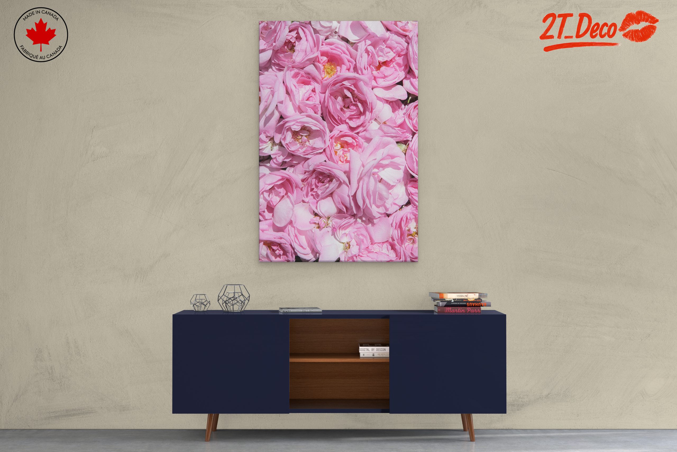 Pink Rose Floral Art - Image 3