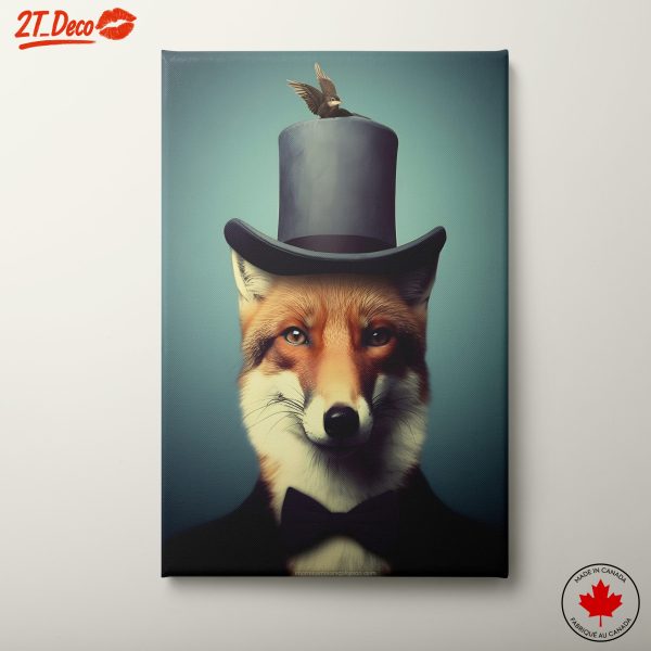 Whimsical Fox With Bird Portrait