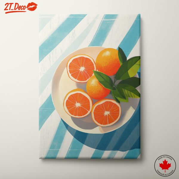 Abstract Depiction of Oranges on Plate