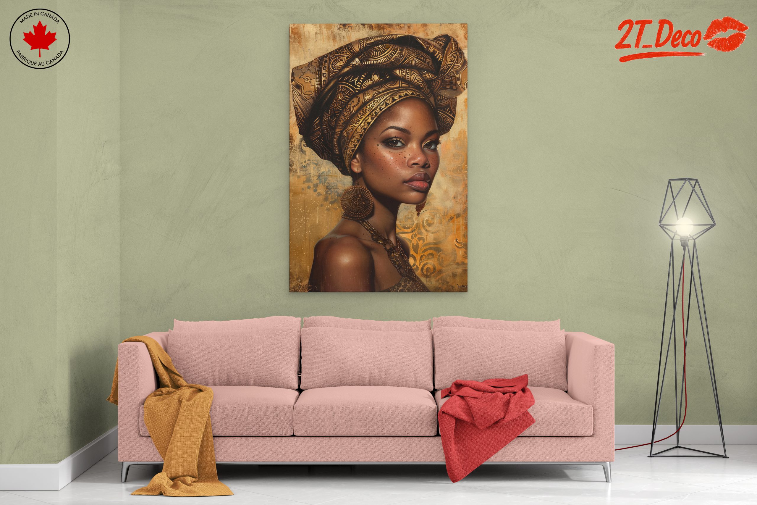 Cultural Afro Art Portrait of a Woman - Image 2