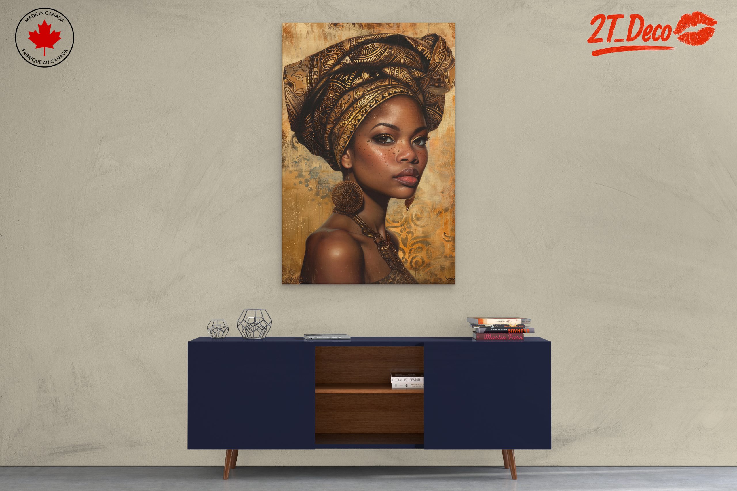 Cultural Afro Art Portrait of a Woman - Image 3