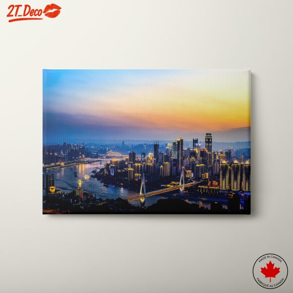 Vibrant City Skyline at Sunset 2