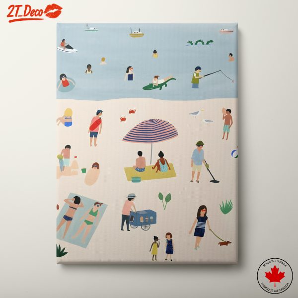 Playful Beach Scene with Colorful Characters