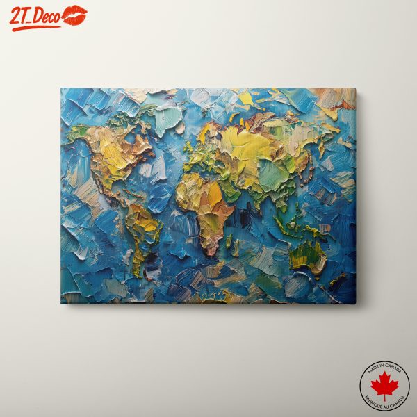 Colorful Abstract World Map Art 2