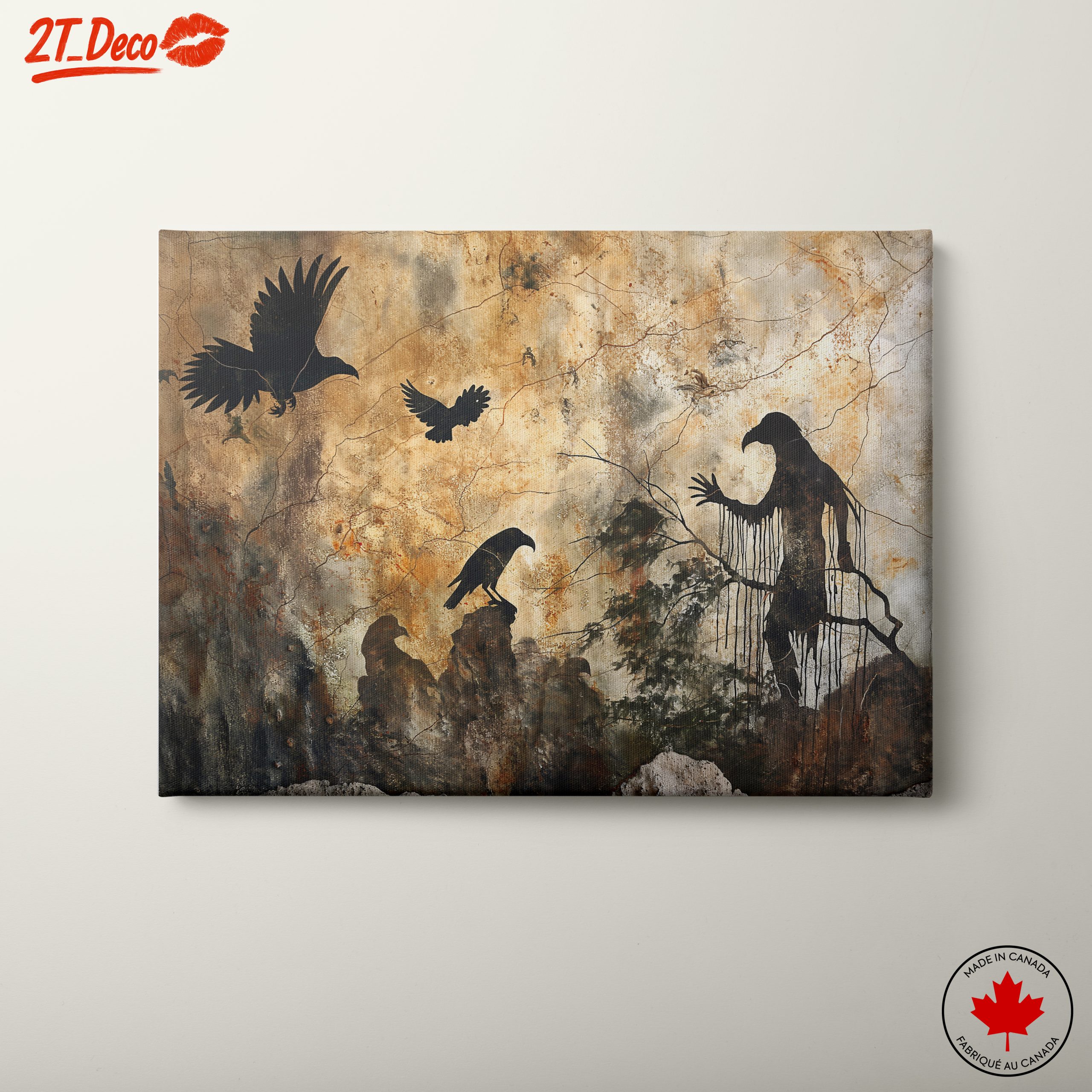 Silhouetted Animal Art in Abstract Style