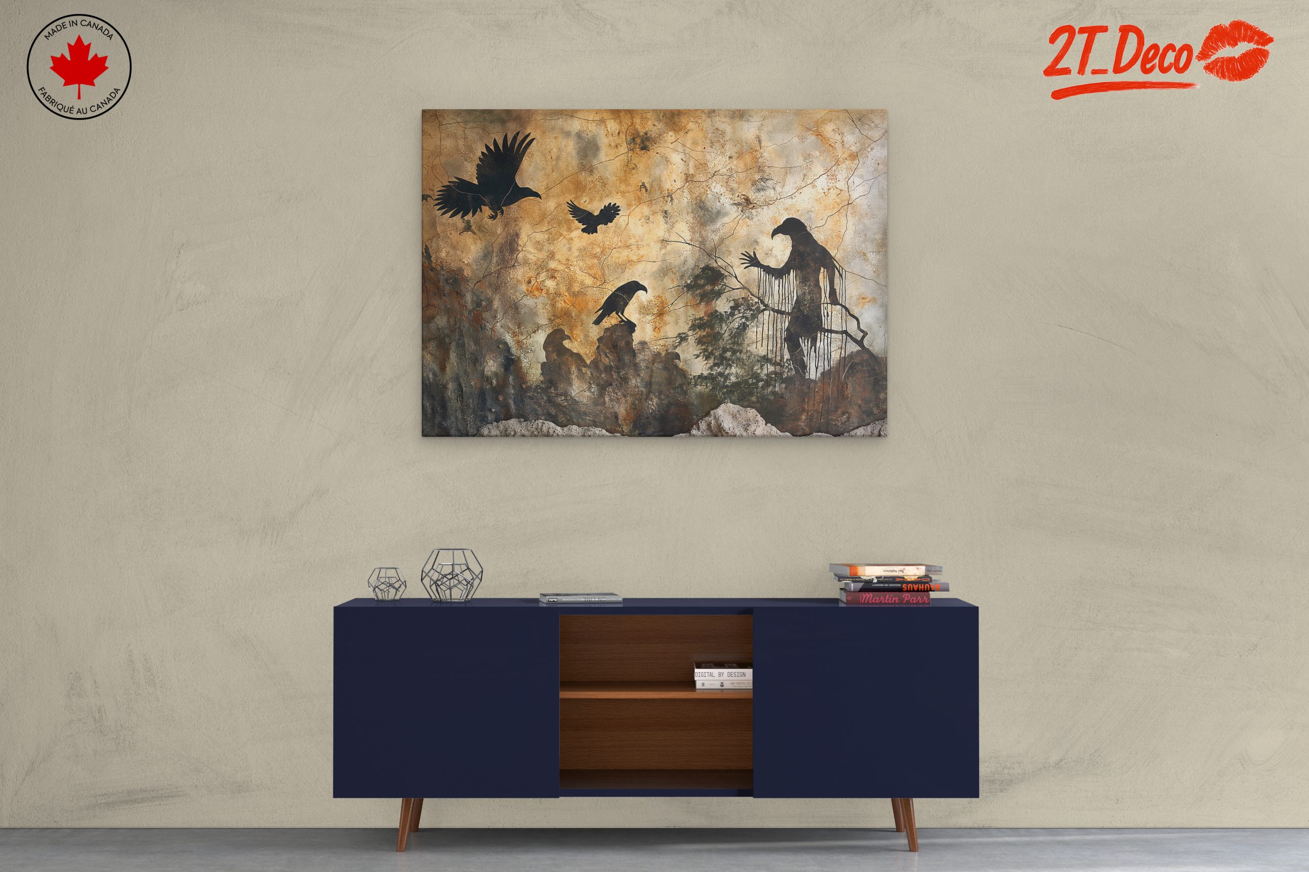 Silhouetted Animal Art in Abstract Style - Image 3
