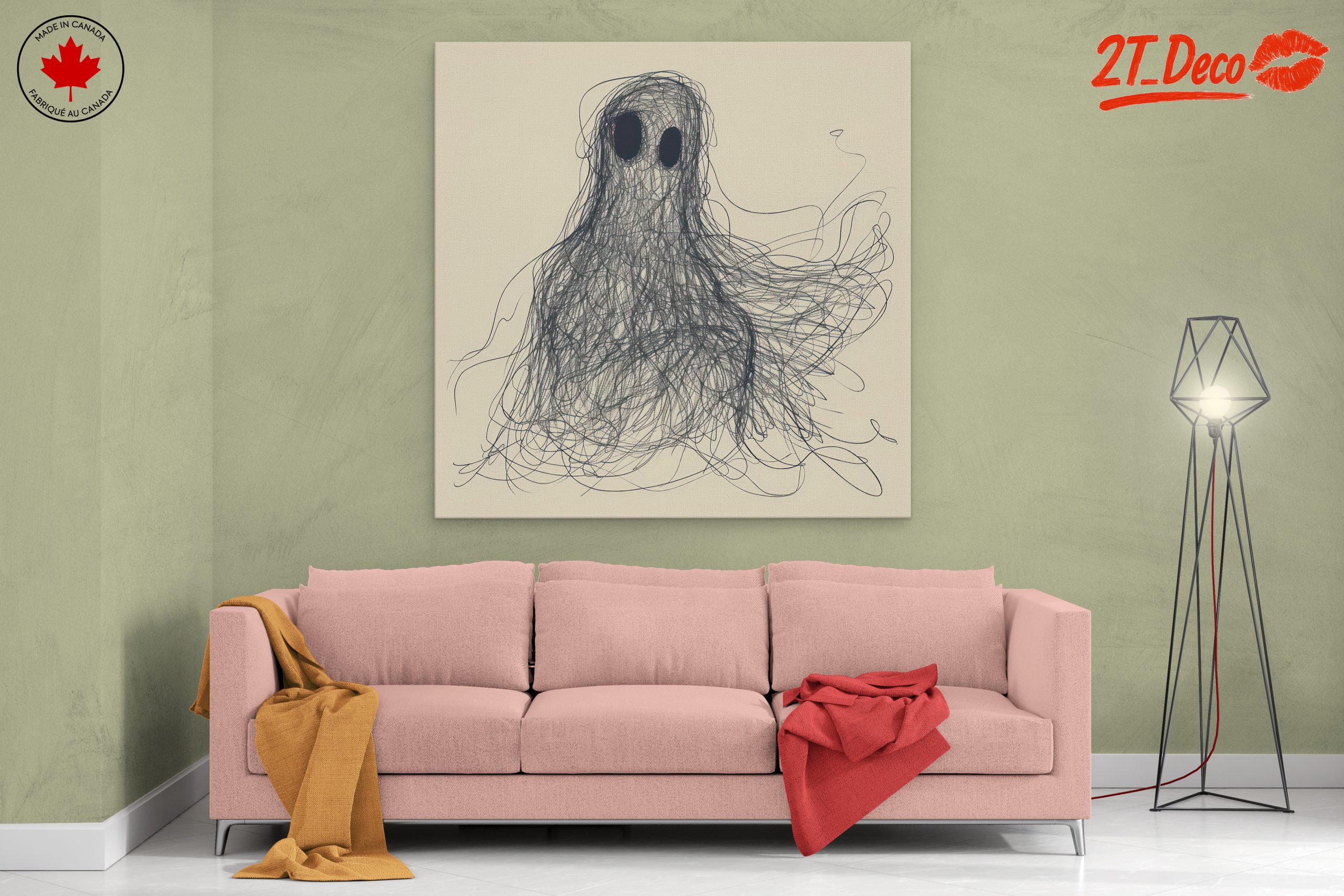 Whimsical Ghost Illustration with Character - Image 2
