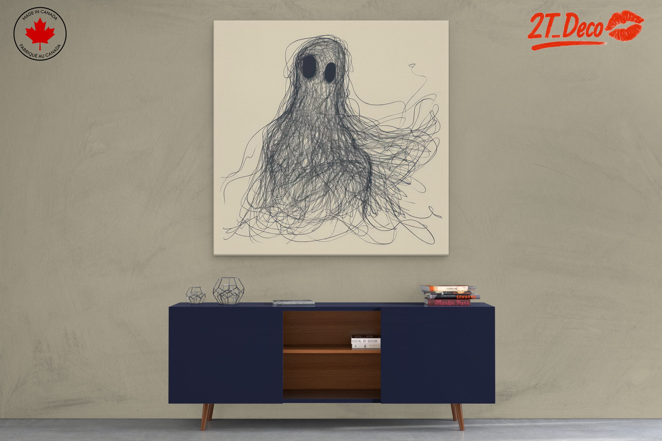 Whimsical Ghost Illustration with Character - Image 3