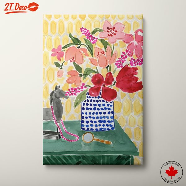 Vibrant Floral Arrangement in Abstract Style