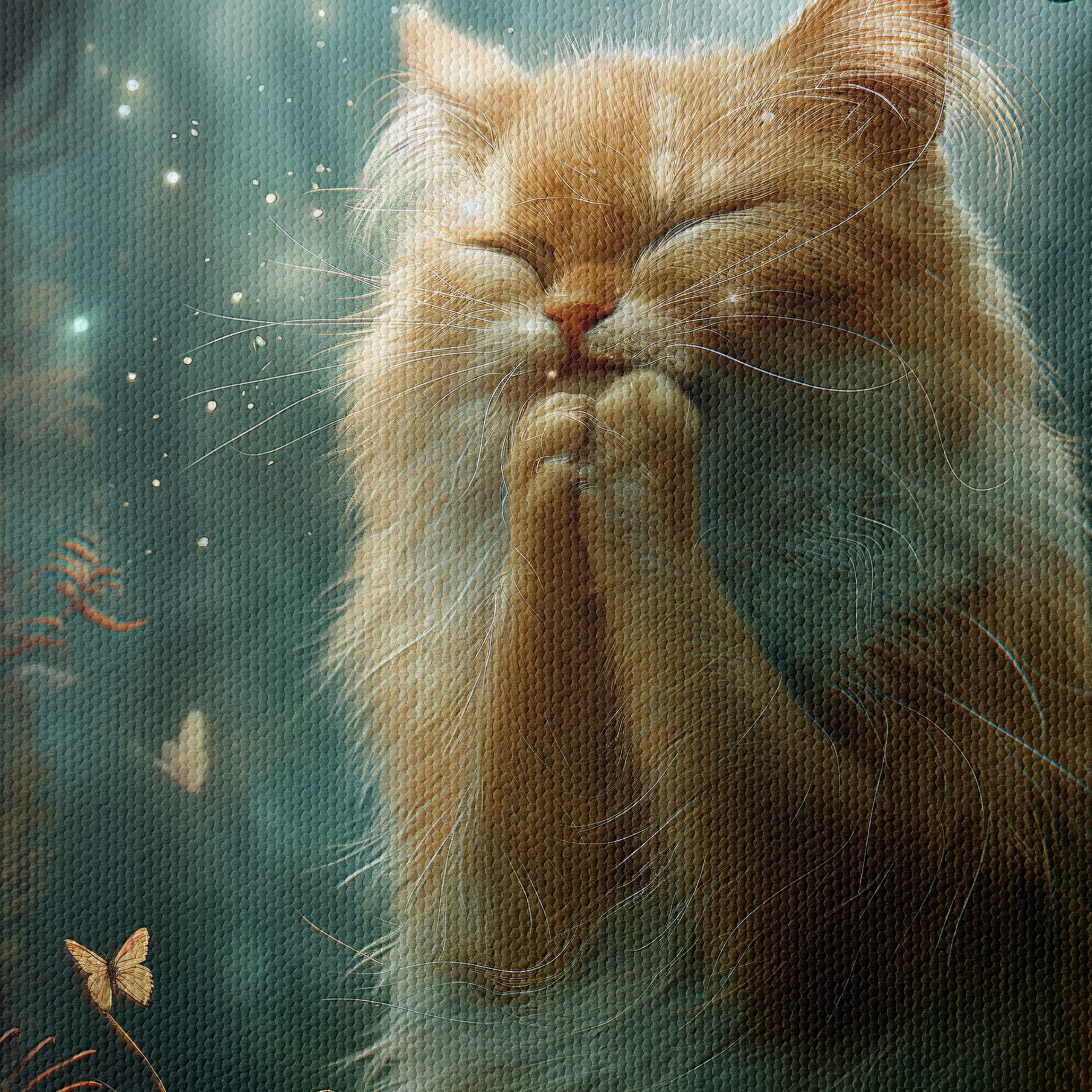 Adorable Cat with Cake and Butterflies - Image 4