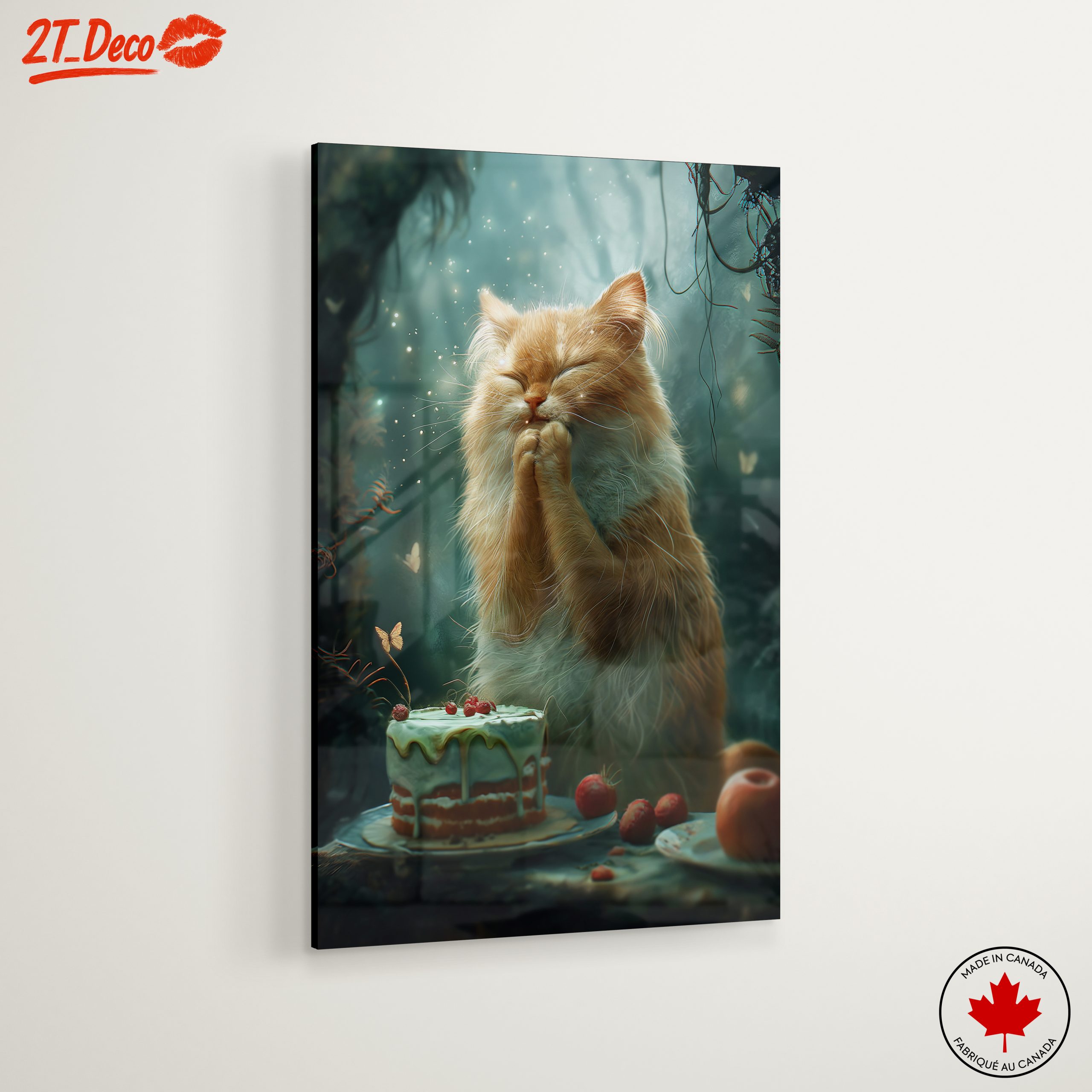 Adorable Cat with Cake and Butterflies - Image 6