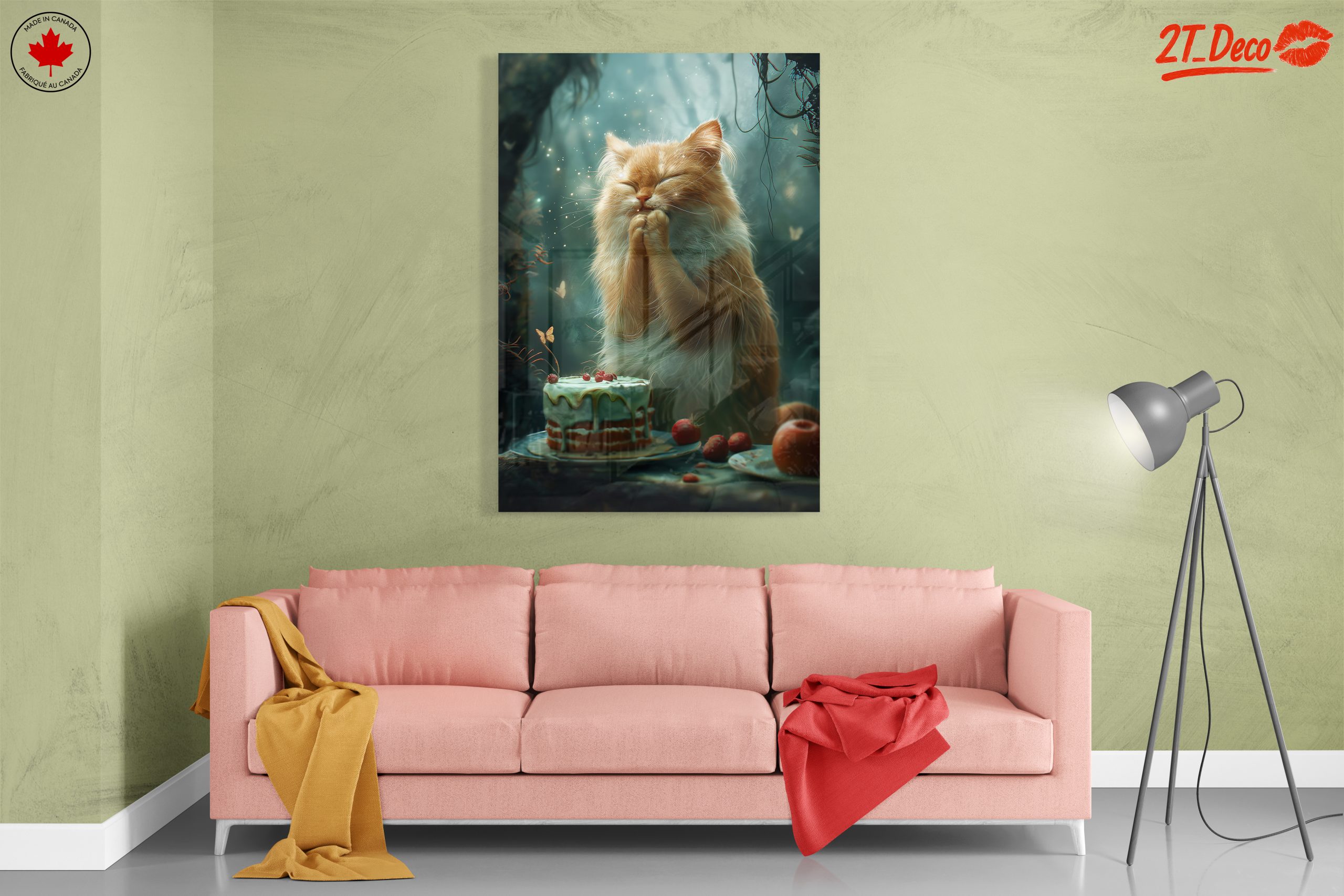 Adorable Cat with Cake and Butterflies - Image 7