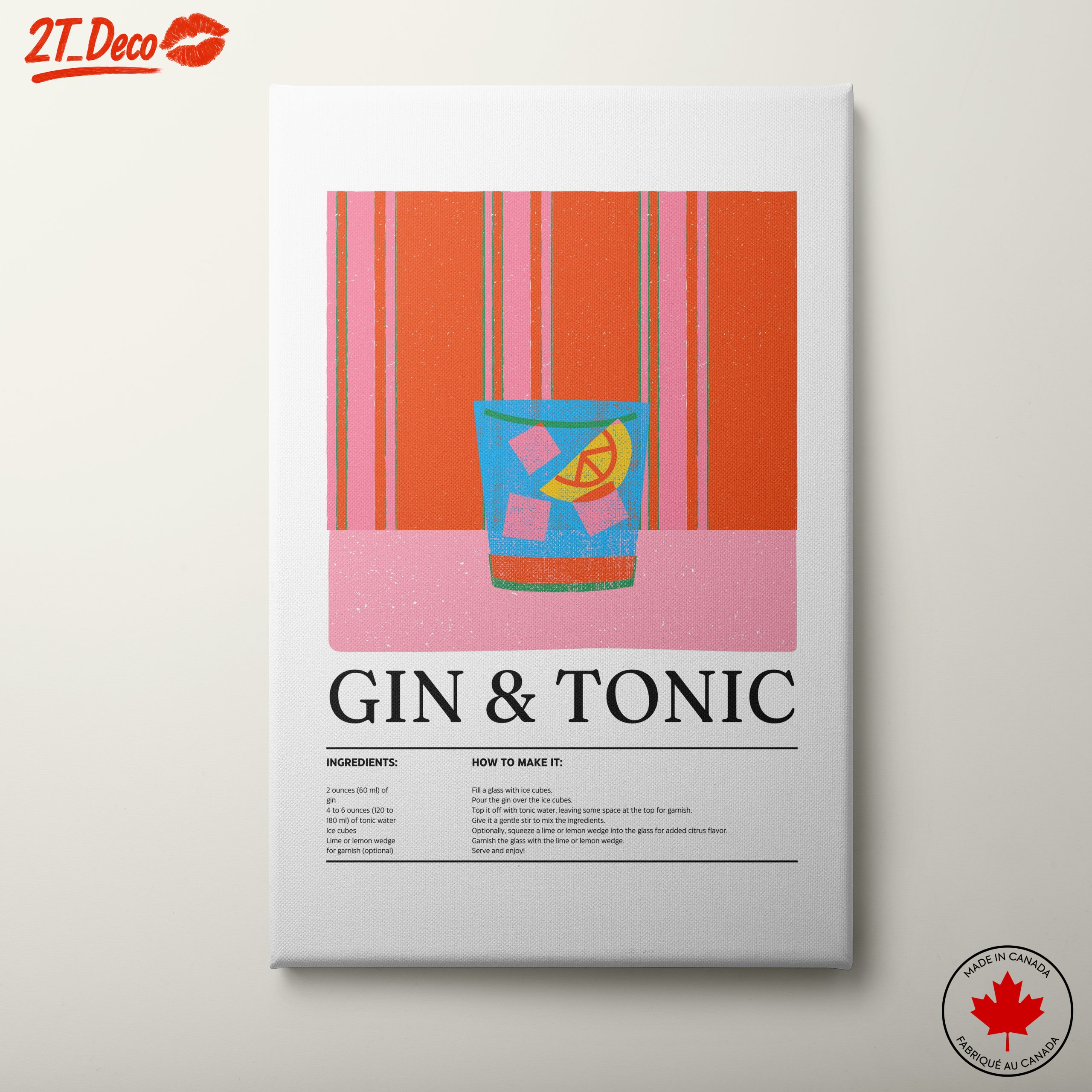 Gin and Tonic Recipe Art