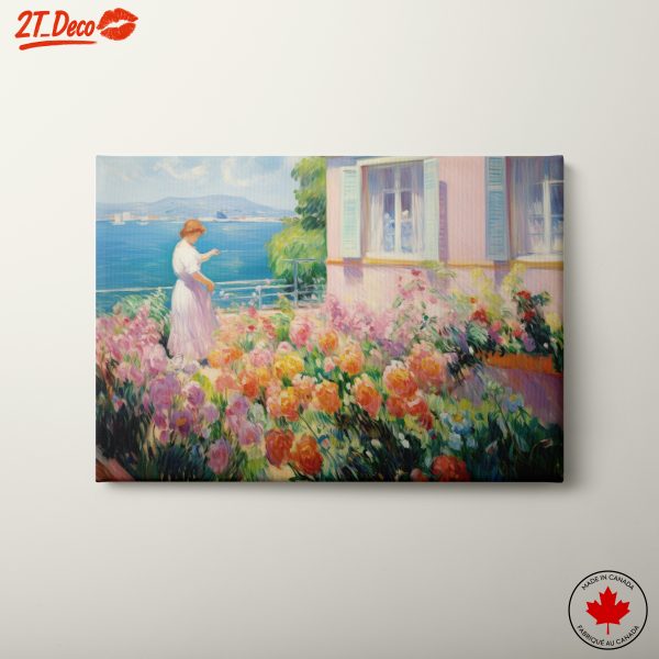 Vibrant Floral Composition by the Sea