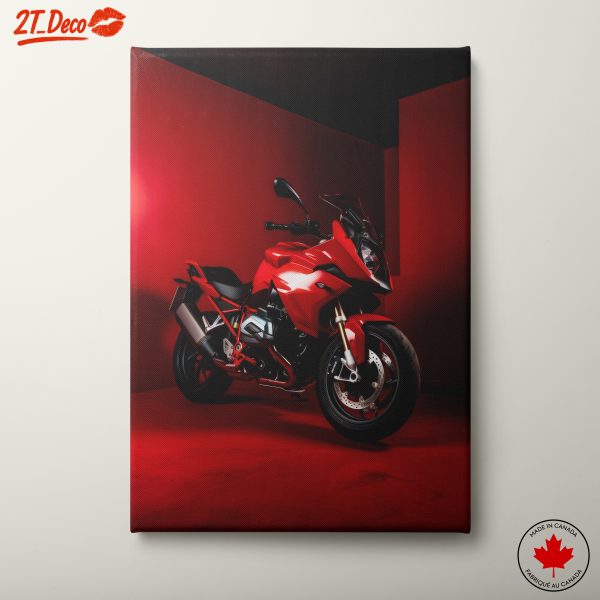 Stylish Red Motorcycle on Bold Background