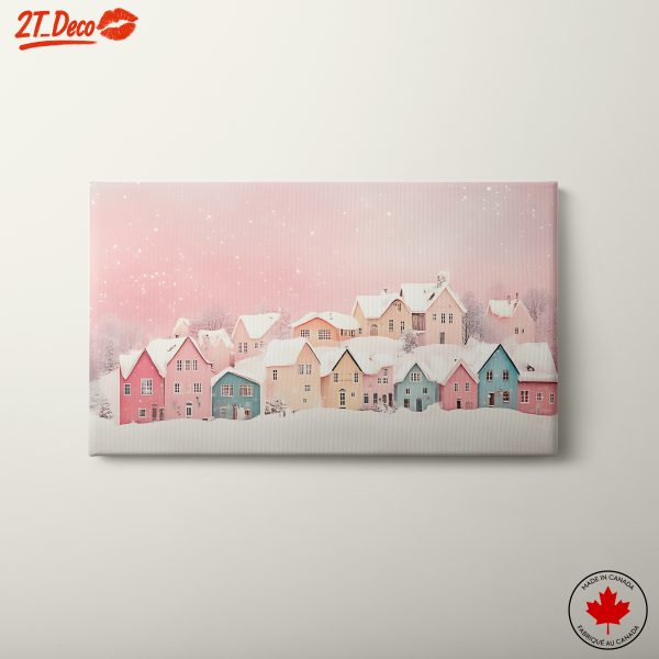 Charming Winter Village in Snow