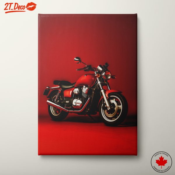 Stylish Red Motorcycle Art