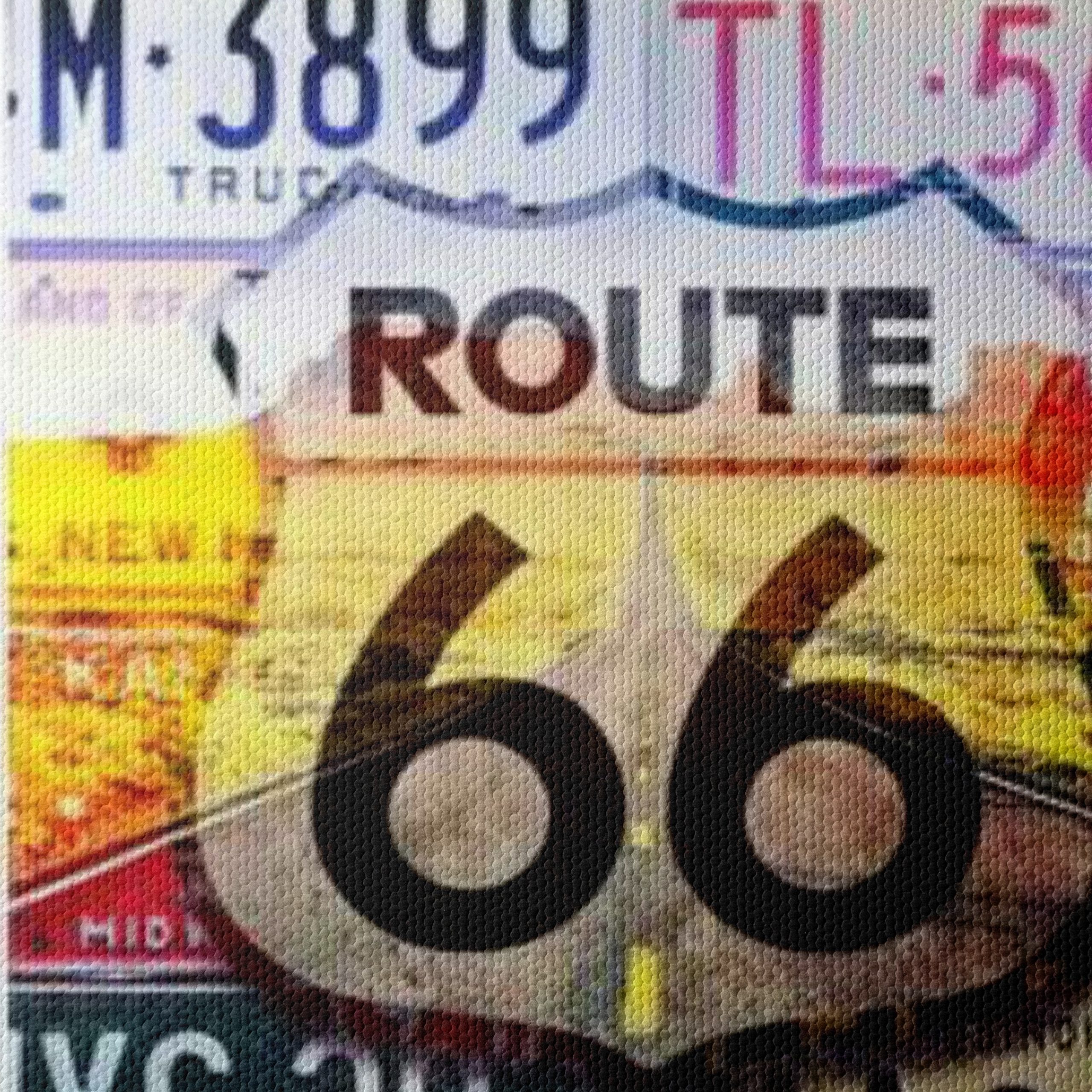 Vintage Route 66 License Plates Art - Image 4