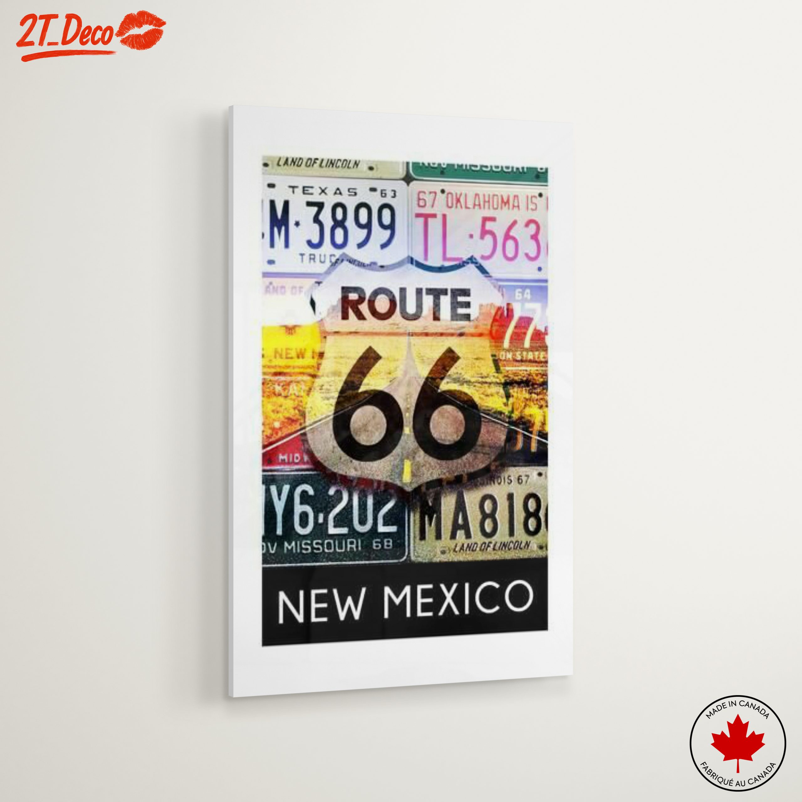 Vintage Route 66 License Plates Art - Image 6