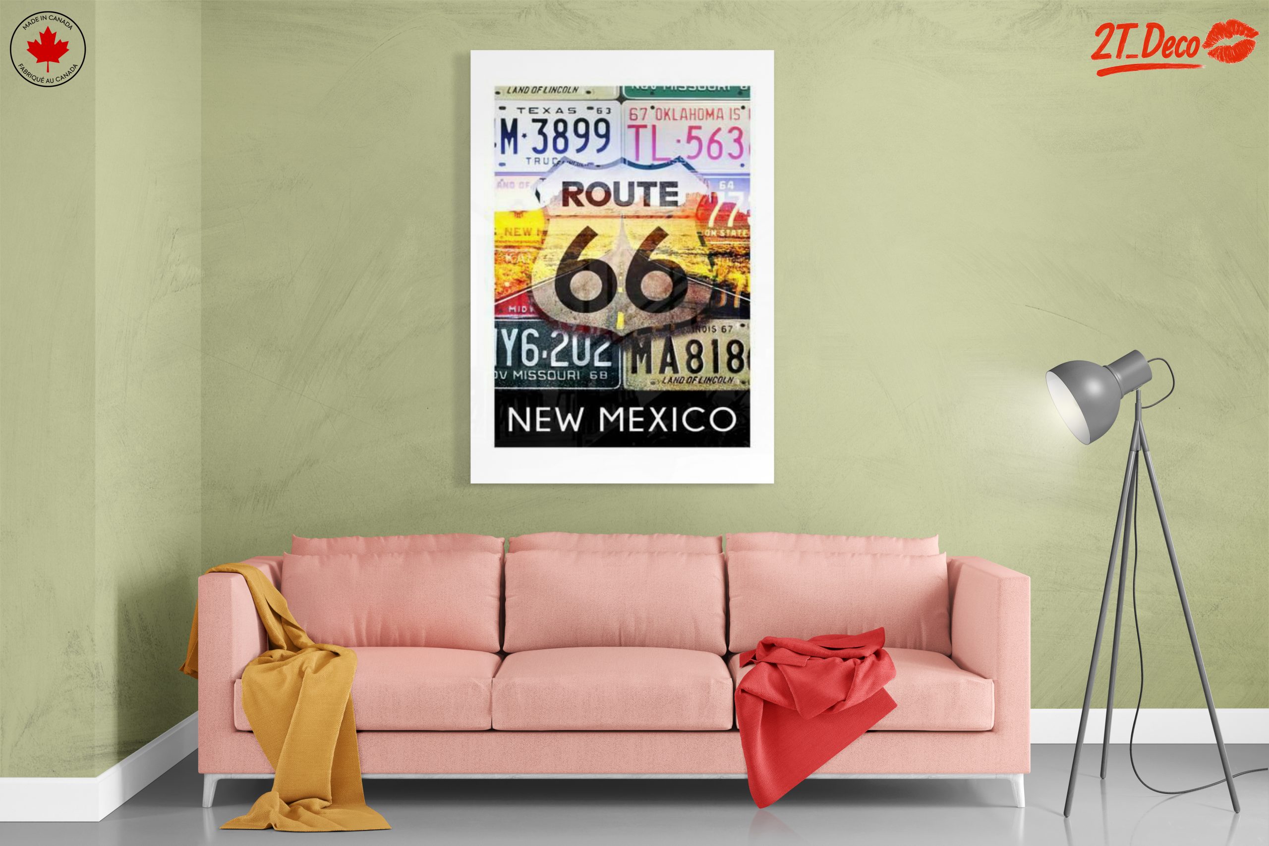 Vintage Route 66 License Plates Art - Image 7