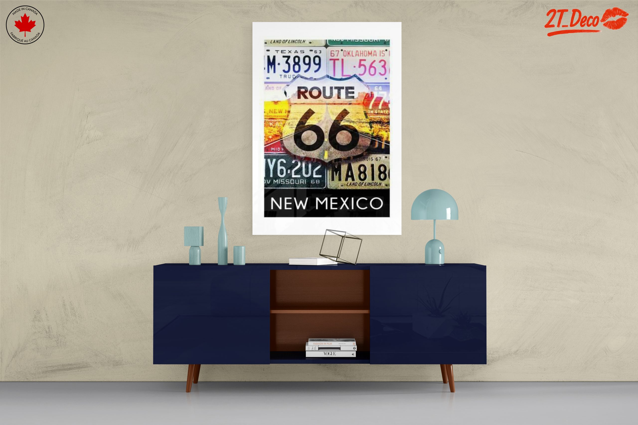 Vintage Route 66 License Plates Art - Image 8