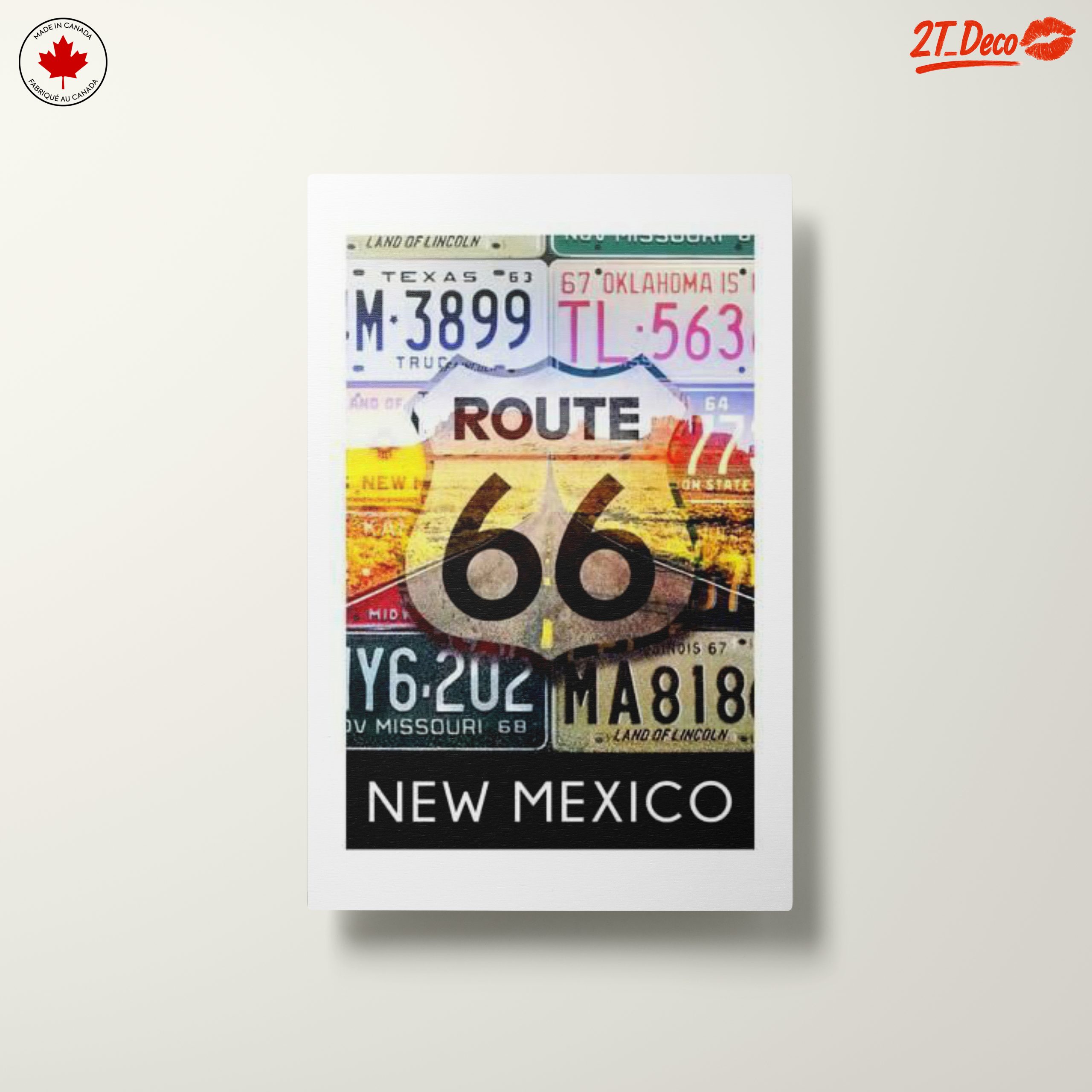 Vintage Route 66 License Plates Art - Image 10
