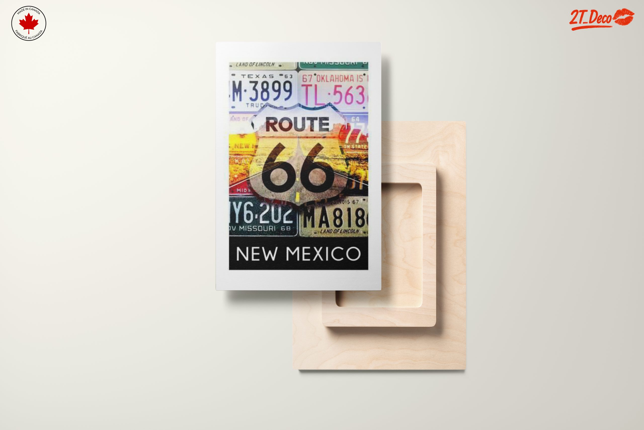 Vintage Route 66 License Plates Art - Image 11