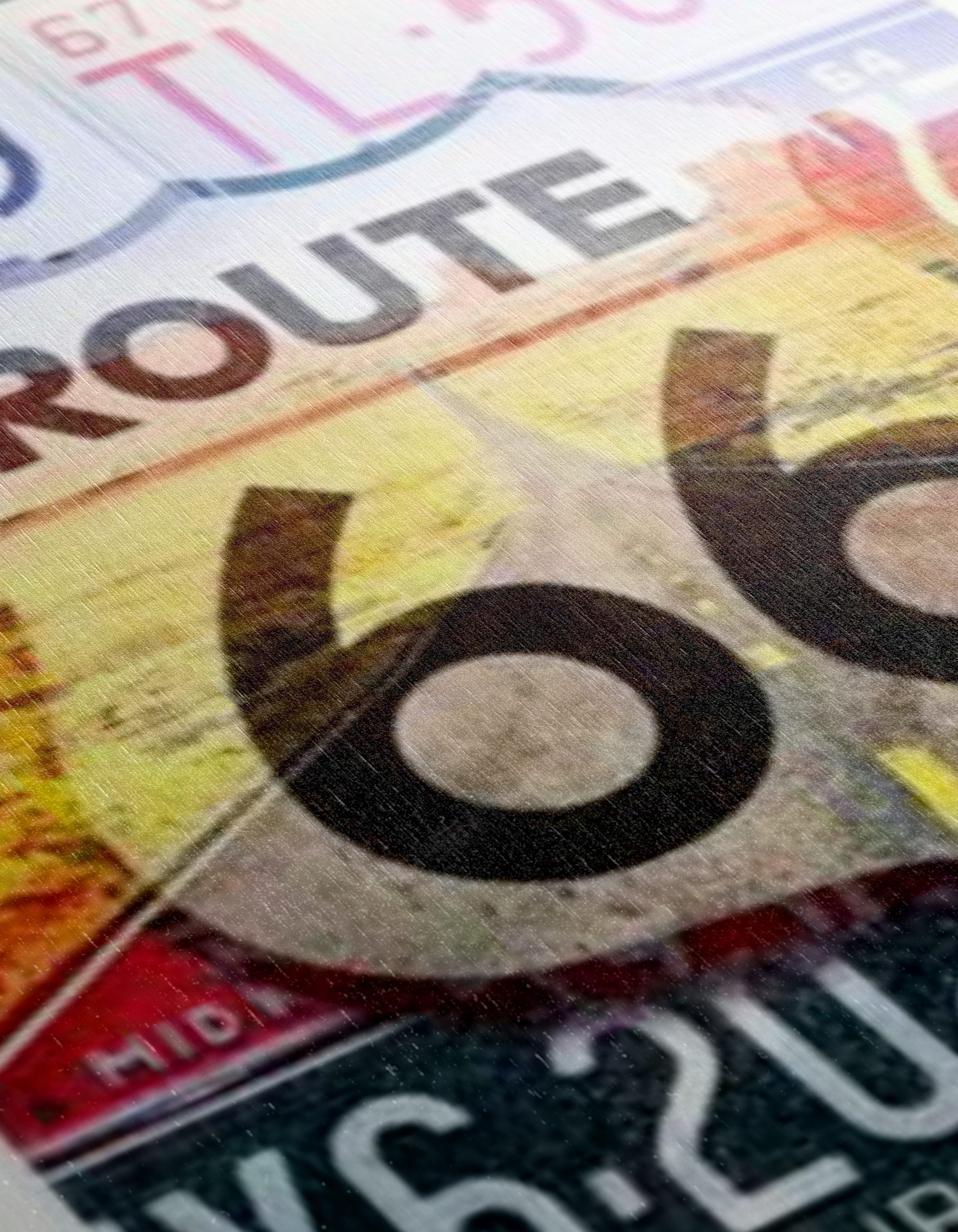 Vintage Route 66 License Plates Art - Image 12