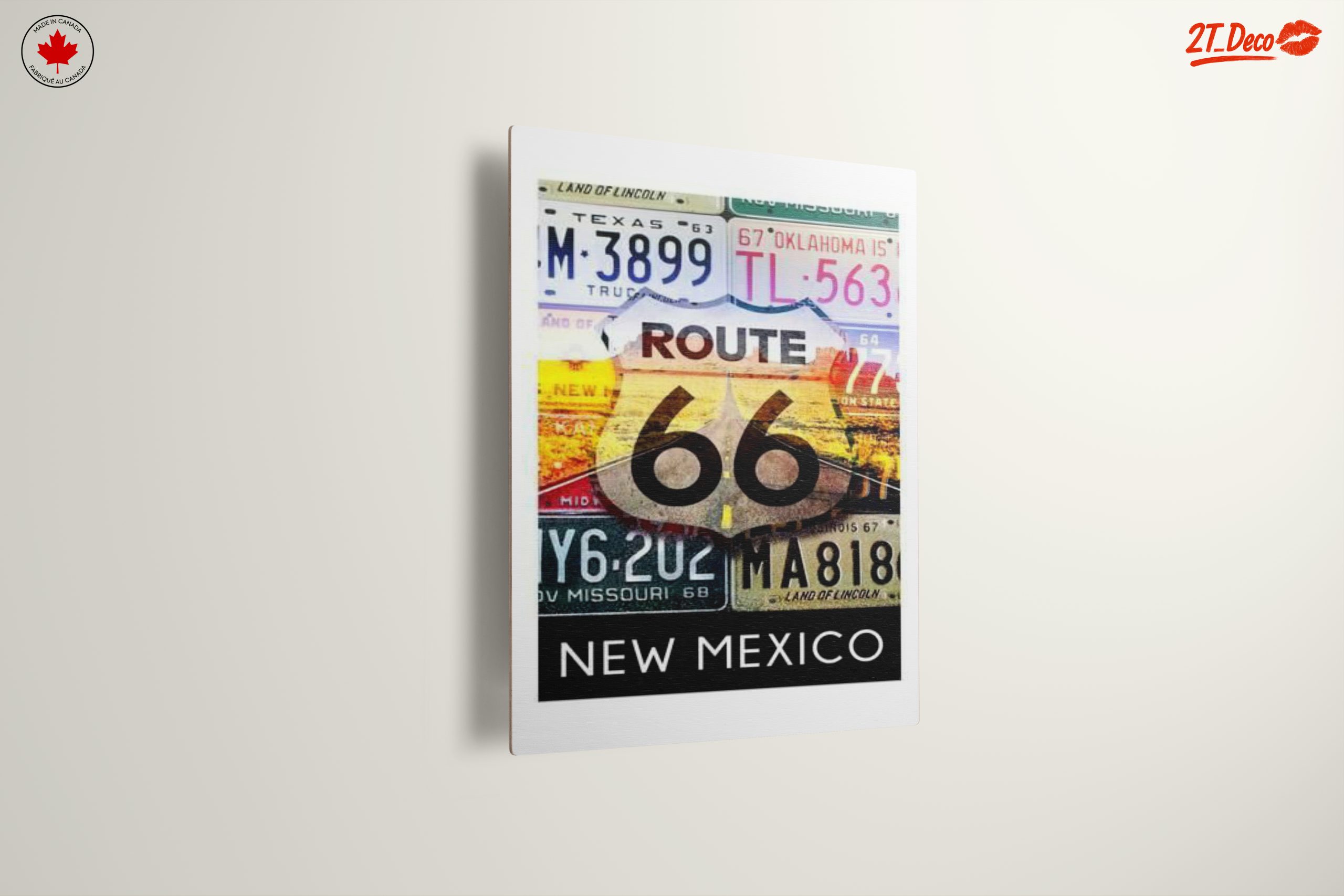 Vintage Route 66 License Plates Art - Image 13